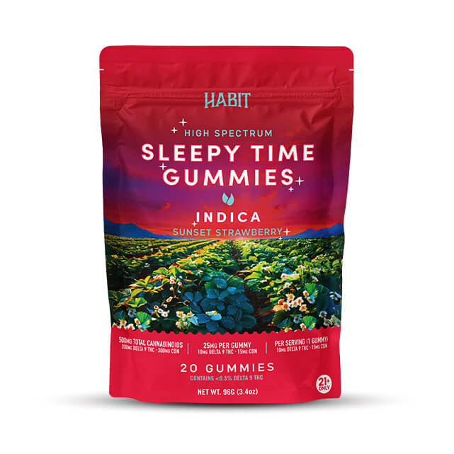 Habit || Delta 9 THC + CBN Sunset Strawberry Sleep Gummies - Image 2