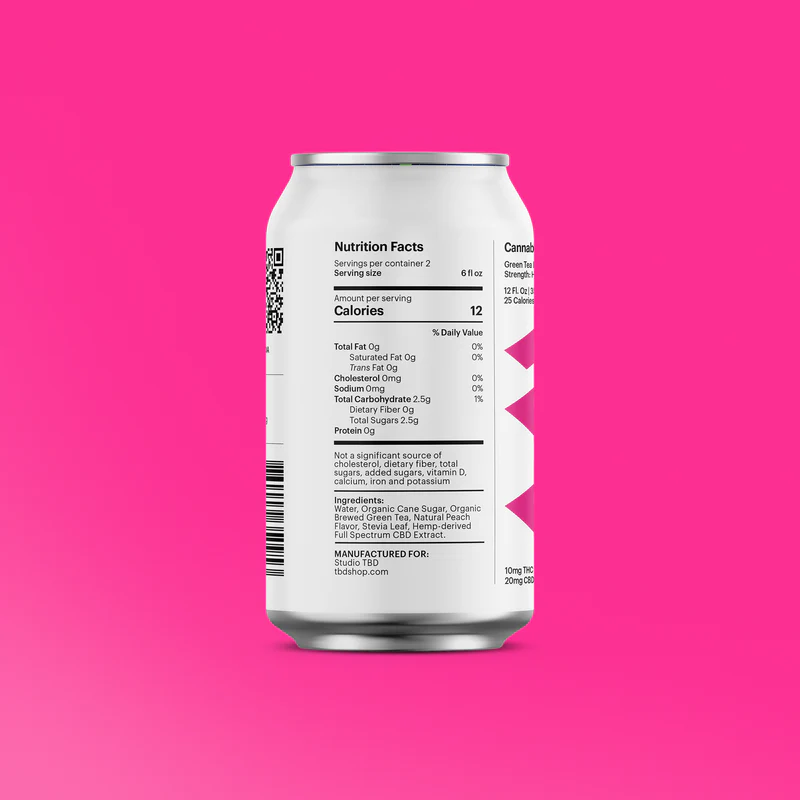 Studio TBD || D9 THC + CBD Infused Green Tea Lemonade | 10MG - Image 3