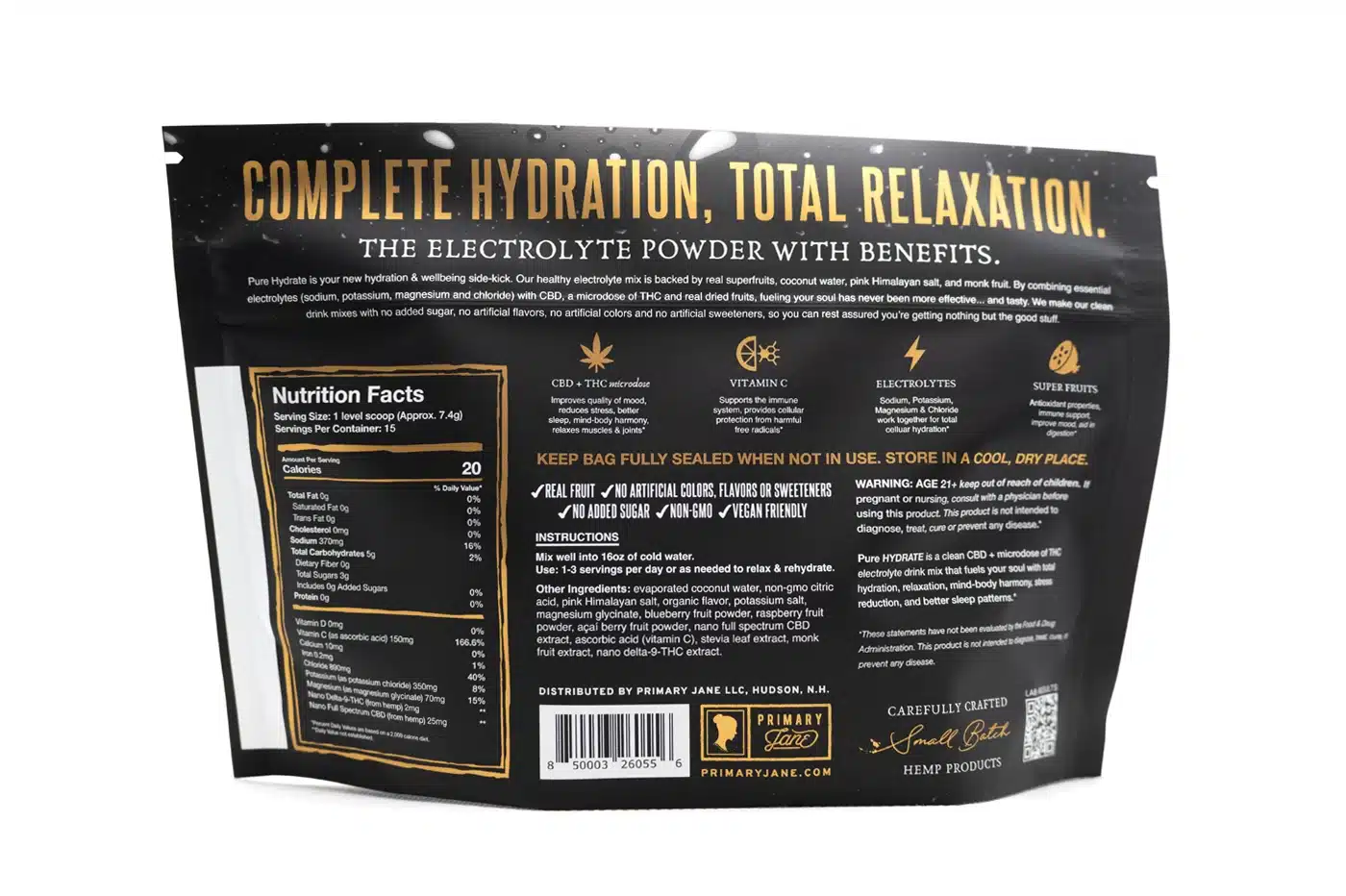 Primary Jane || Pure Hydrate CBD Drink Mix | 25mg - Image 7