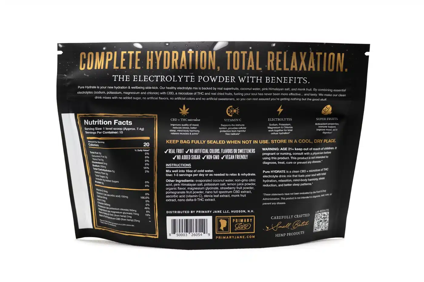 Primary Jane || Pure Hydrate CBD Drink Mix | 25mg - Image 6