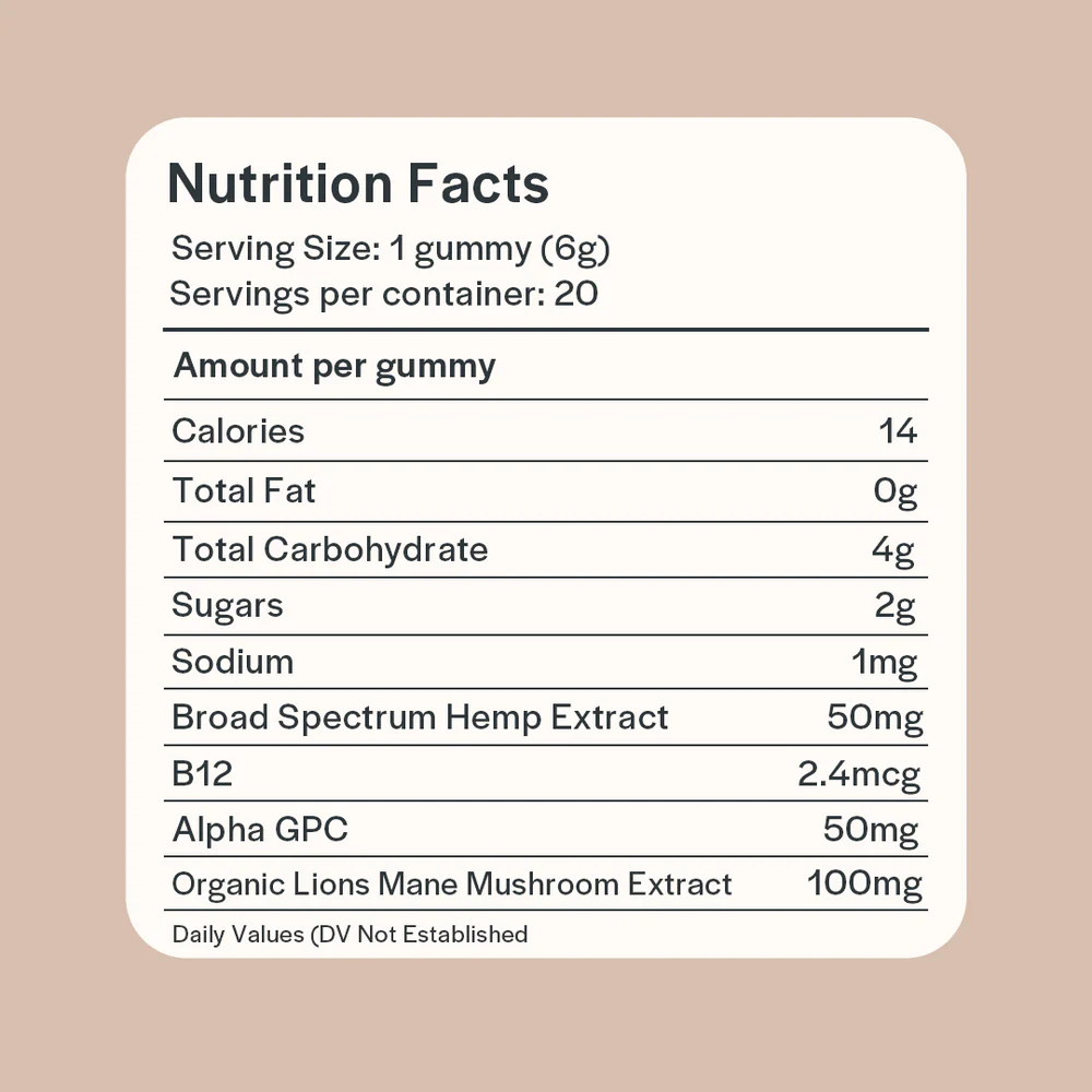 VIIA Hemp Co. || Flowstate/Focus Lions Mane + CBD + CBG Gummy - Image 4