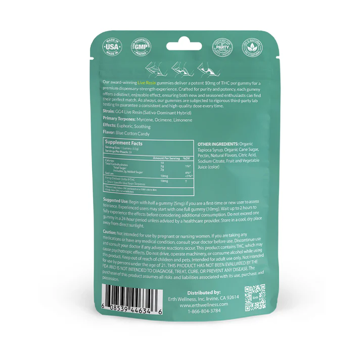 Erth Wellness || Delta 9 THC Live Resin Gummies - Image 5