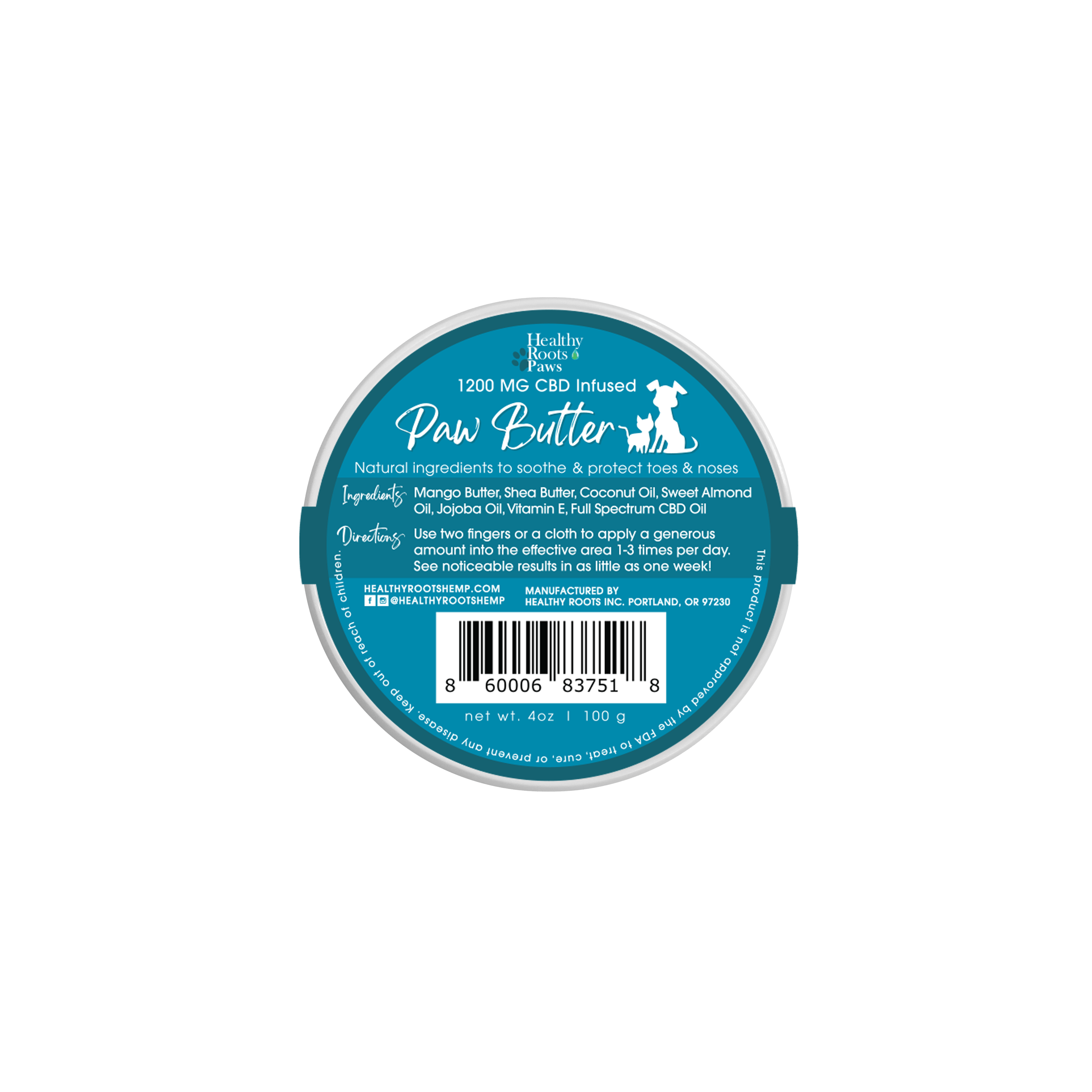 Healthy Roots || CBD Paw Butter Balm | 1200mg - Image 2