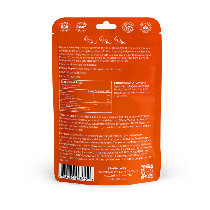 Erth Wellness || Delta 9 THC Live Resin Gummies - Image 3