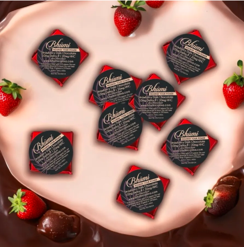 Bhūmi Delta 9 THC + HHC Strawberry Dark Chocolate