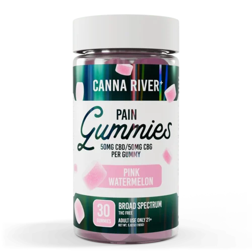 Canna River || Broad Spectrum Pain CBD+CBG Pink Watermelon Gummies