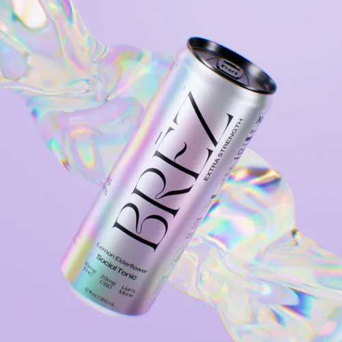 BRĒZ || Lemon Elderflower D9 THC+CBD+Mushroom Infused Beverage | 12oz