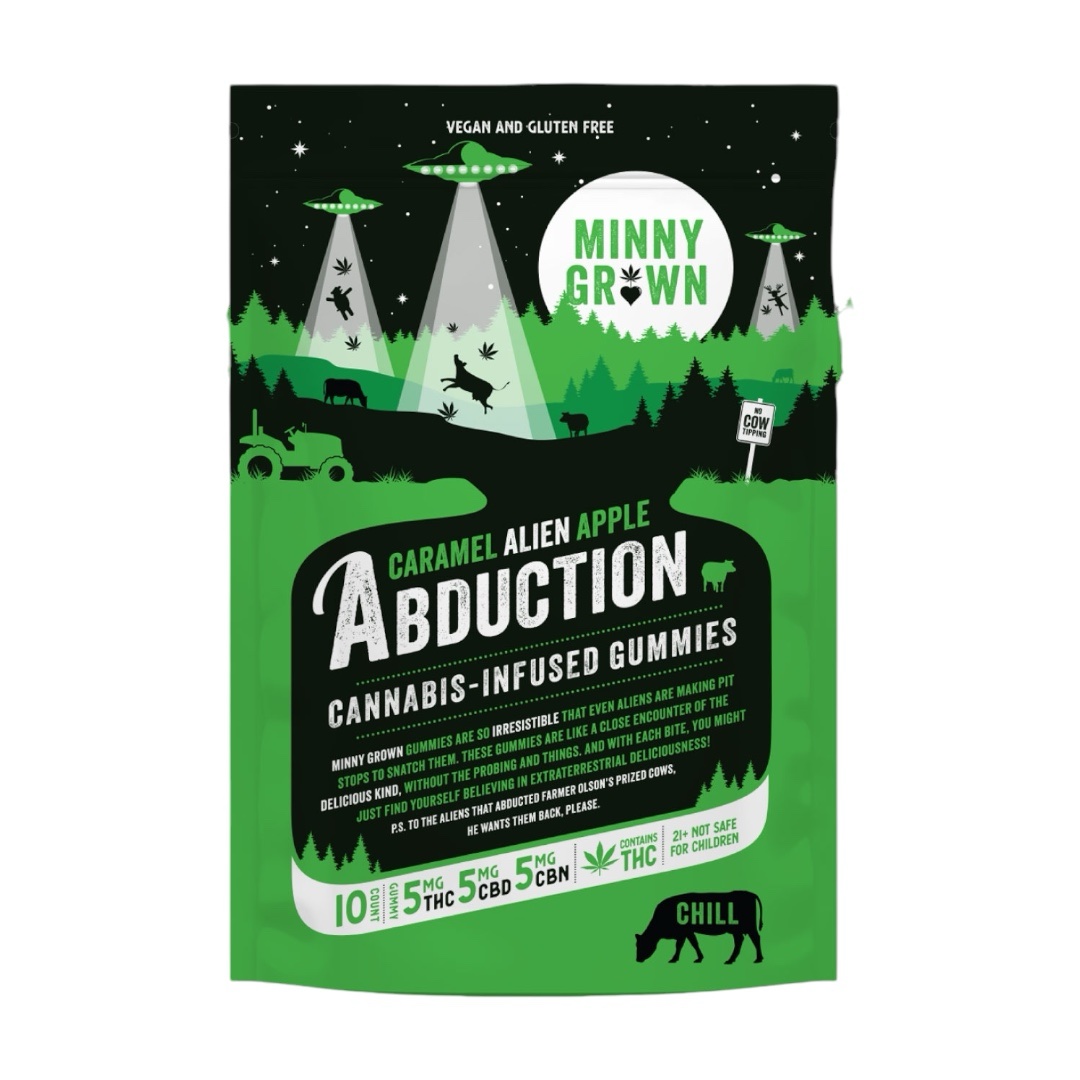 Minny Grown || CBN + CBD + D9 THC Caramel Alien Apple Abduction Gummy