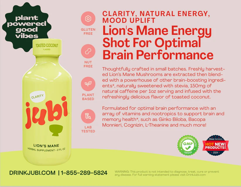 Jubi || Lion's Mane Clarity + Energy Shot | Toasted Coconut - Image 3