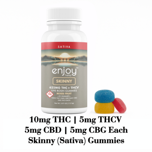 Enjoy Hemp || Delta 9 THC + THCV + CBD + CBG (Skinny) Gummies | 10MG