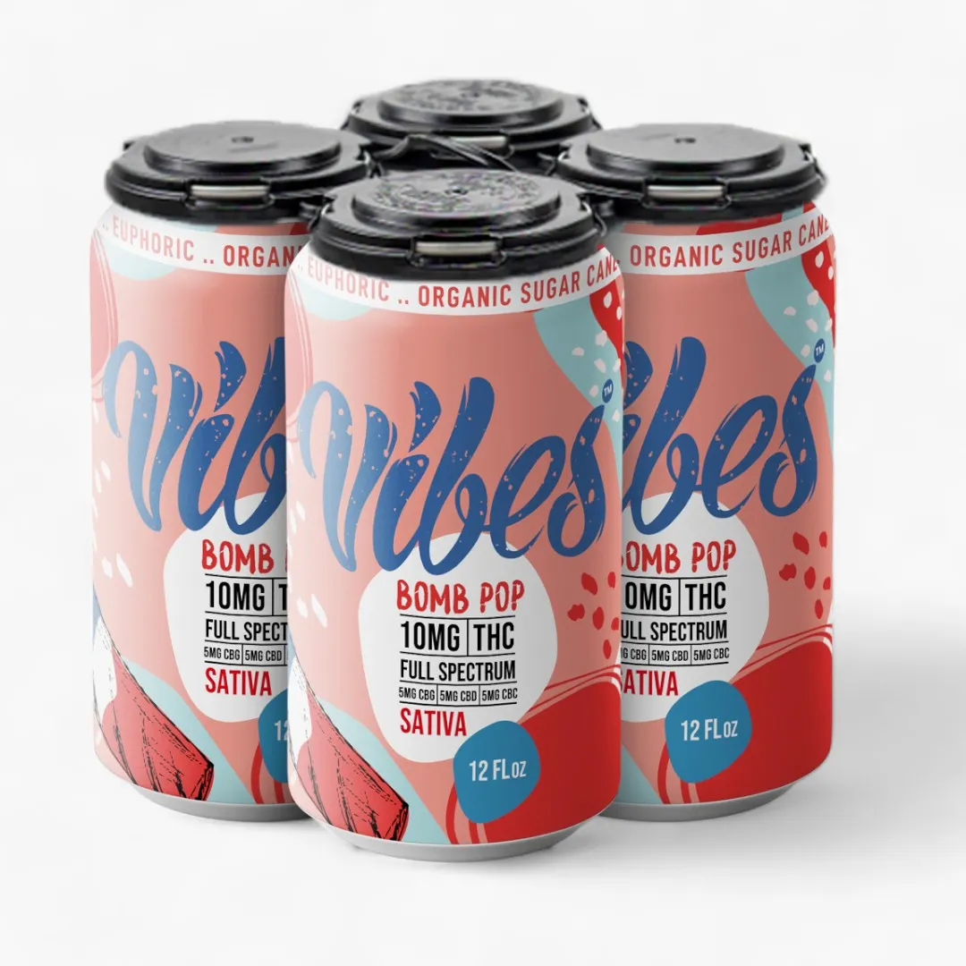 Vibes || Delta 9 THC + CBC + CBG + CBD Bomb Pop Beverage | 10MG - Image 3