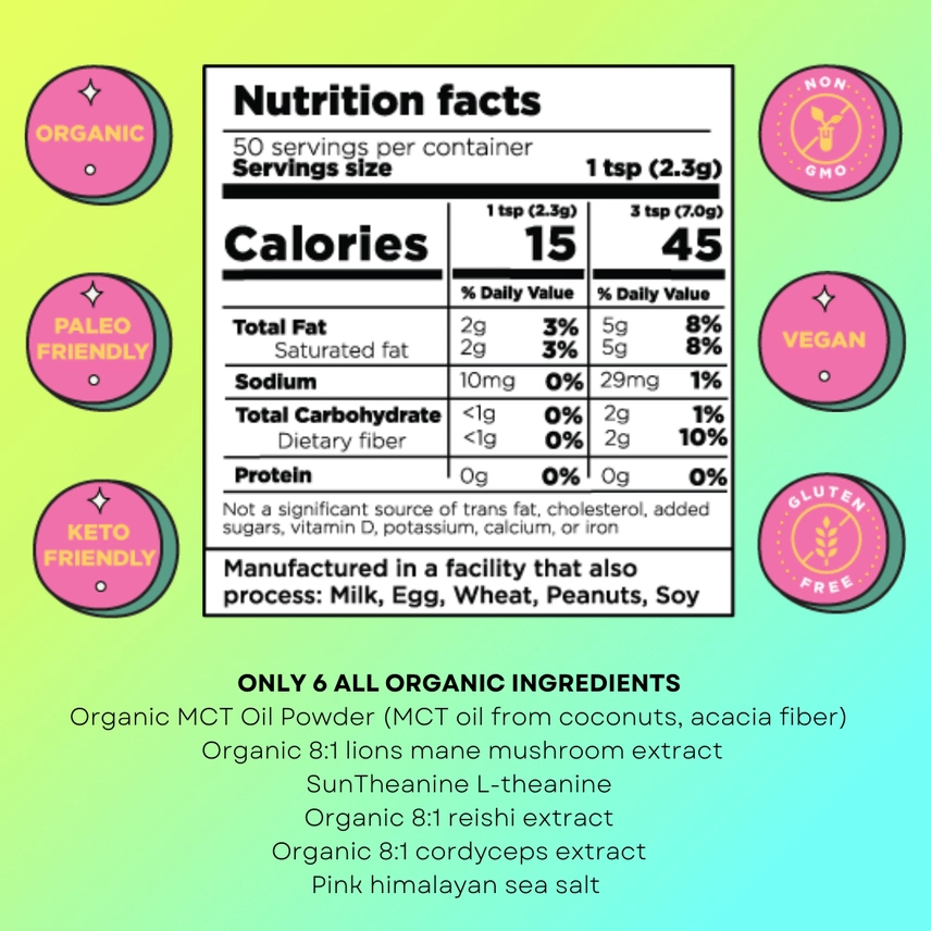 Pow || Wonder MCT- Functional MCT Creamer + Mushrooms - Image 3