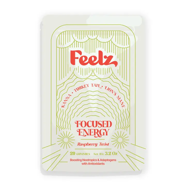 Feelz || Boosting Nootropics & Adaptogens Gummy | Focused Energy | 20CT.