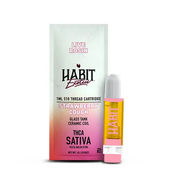 Habit || THCA Exotic Live Rosin Cartridge - Strawberry Cough | Sativa 1  Gram