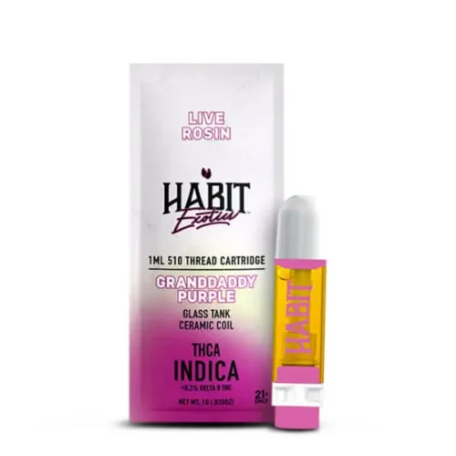 Habit || THCA Exotic Live Rosin Cartridge - Grandaddy Purple | Indica 1 Gram
