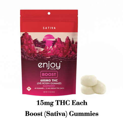 Enjoy Hemp ||  600mg Boost THC Gummies | Sativa 15MG