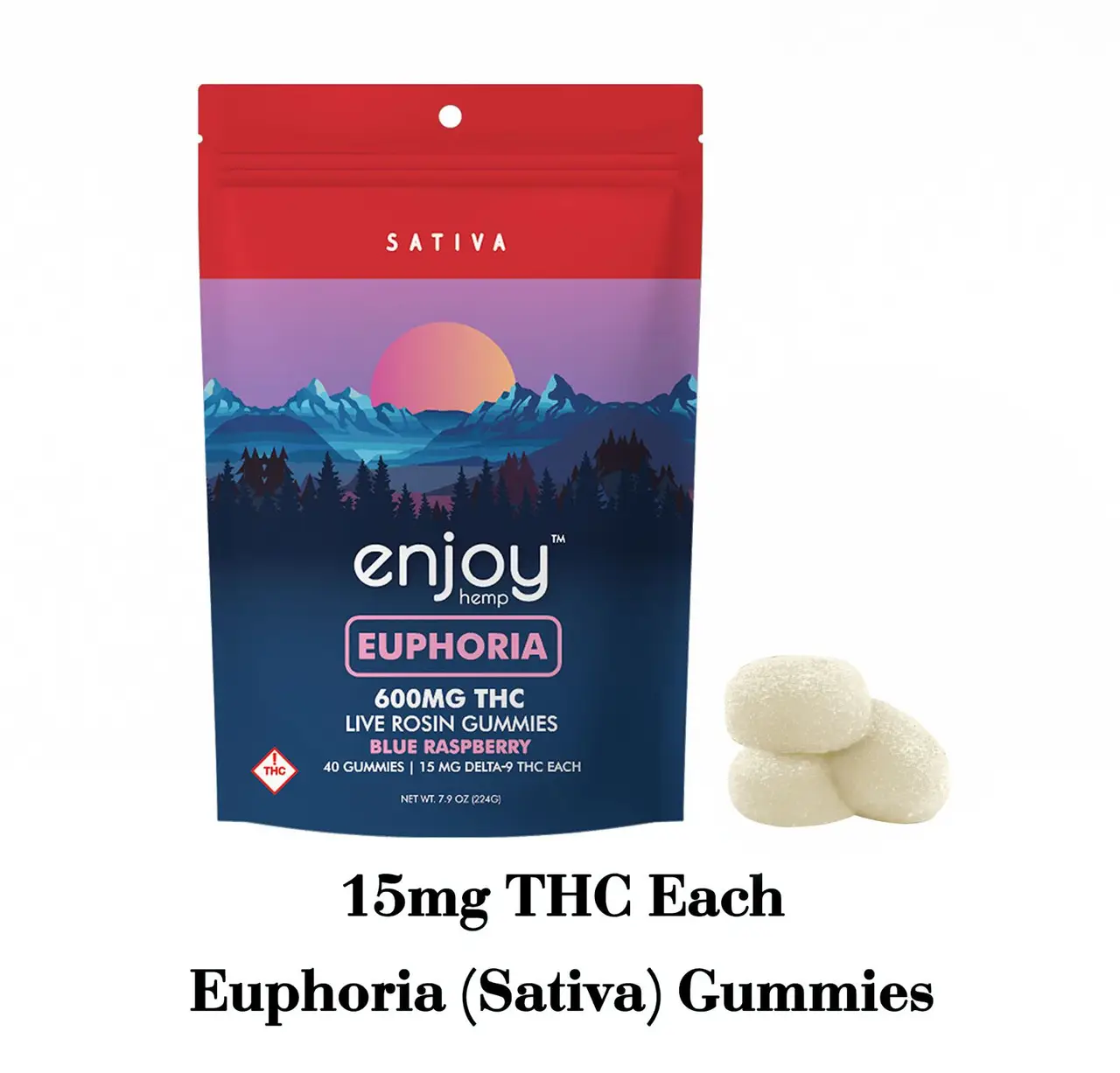 Enjoy Hemp || D9 THC Live Rosin Gummies | 600MG (40CT) - Image 9