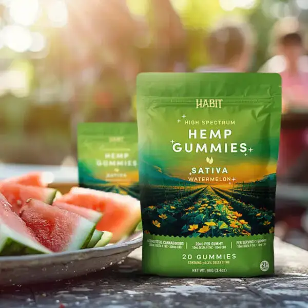 Habit || Delta 9 THC + CBD Watermelon Gummies- Sativa | 10MG - Image 4