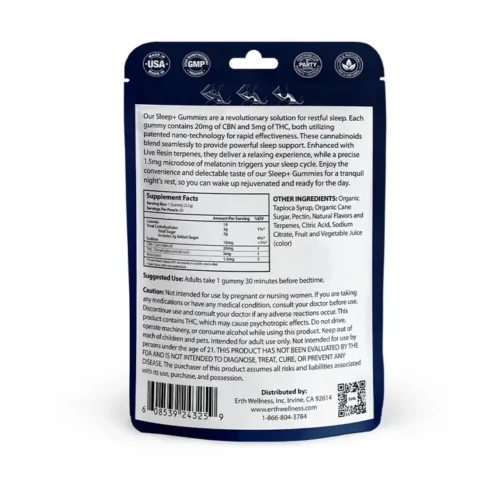 Alternative view of Erth Wellness || Delta 9 THC + CBN Live Resin Sleep Gummy | 5MG