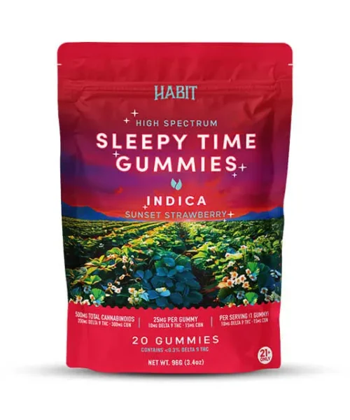 Alternative view of Habit || Delta 9 THC + CBN Sunset Strawberry Sleep Gummies