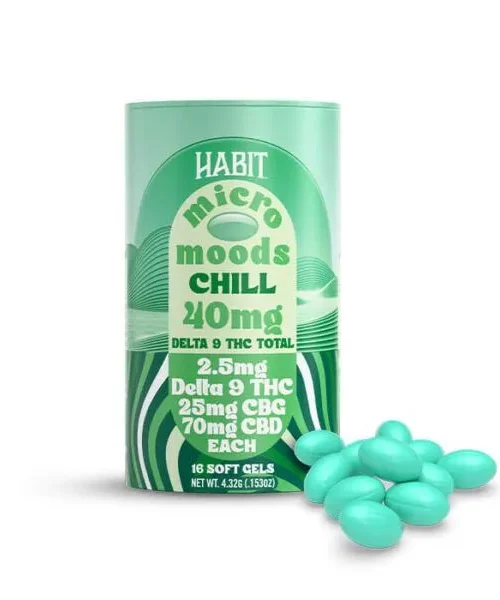 Habit | Delta 9 THC Micro Moods Soft Gels 240mg – Chill
