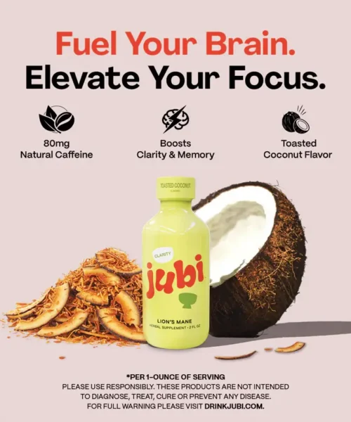 Alternative view of Jubi || Lion's Mane Clarity + Energy Shot | Toasted Coconut