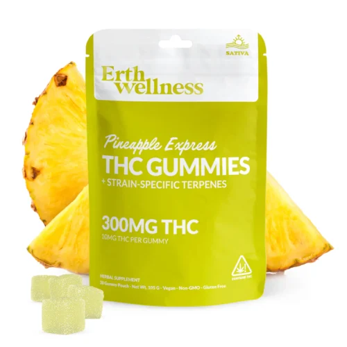 Erth Wellness || Delta 9 THC Gummies – Pineapple Express (Sativa) | Live Resin (300mg)