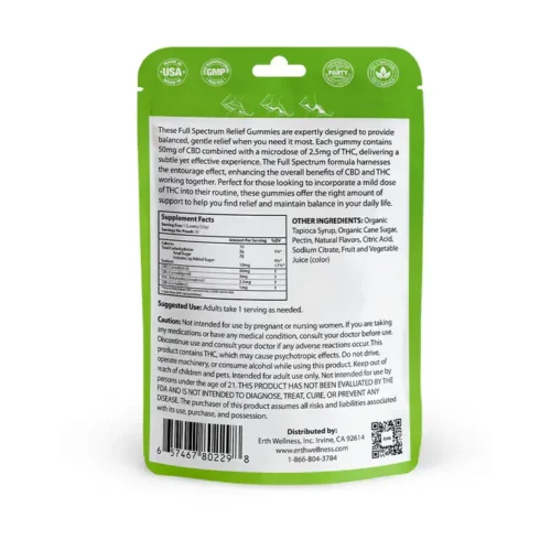 Alternative view of Erth Wellness || Full Spectrum Relief CBD Strawberry Kiwi Gummies