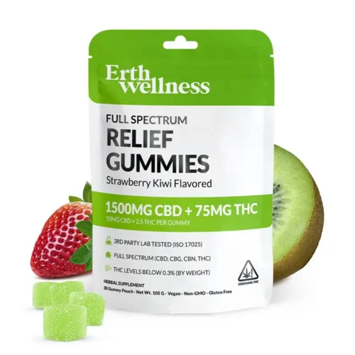Erth Wellness || Full Spectrum Relief CBD Strawberry Kiwi Gummies