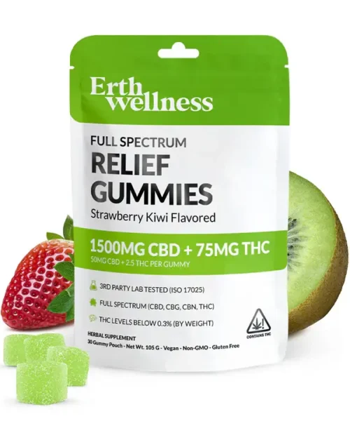 Erth Wellness || Full Spectrum Relief CBD Strawberry Kiwi Gummies