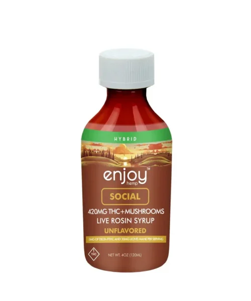 Enjoy Hemp || Live Rosin D9 THC + Lion's Mane Social Syrup - Unflavored | 420MG