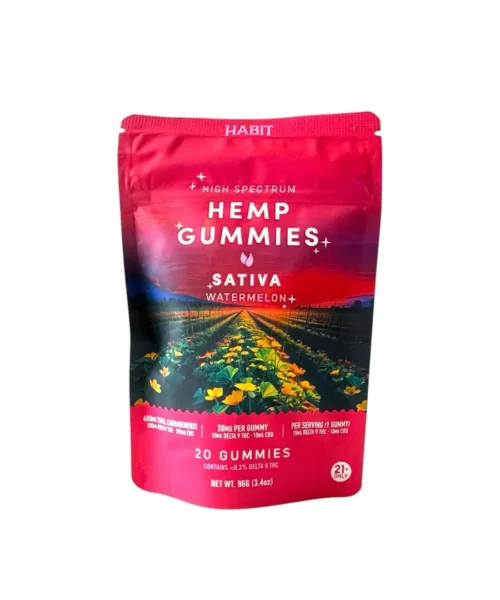Habit || Delta 9 THC + CBD Watermelon Gummies- Sativa | 10MG