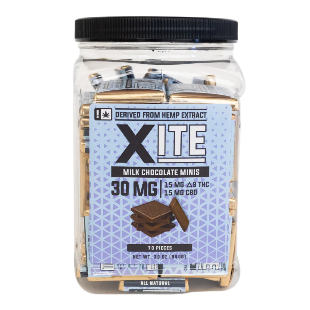XITE || D9 THC + CBD Milk/Dark Chocolate Minis | 5 Pack - Image 3